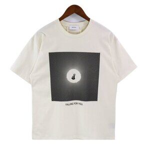Rhude high street fashion loose white short sleeves